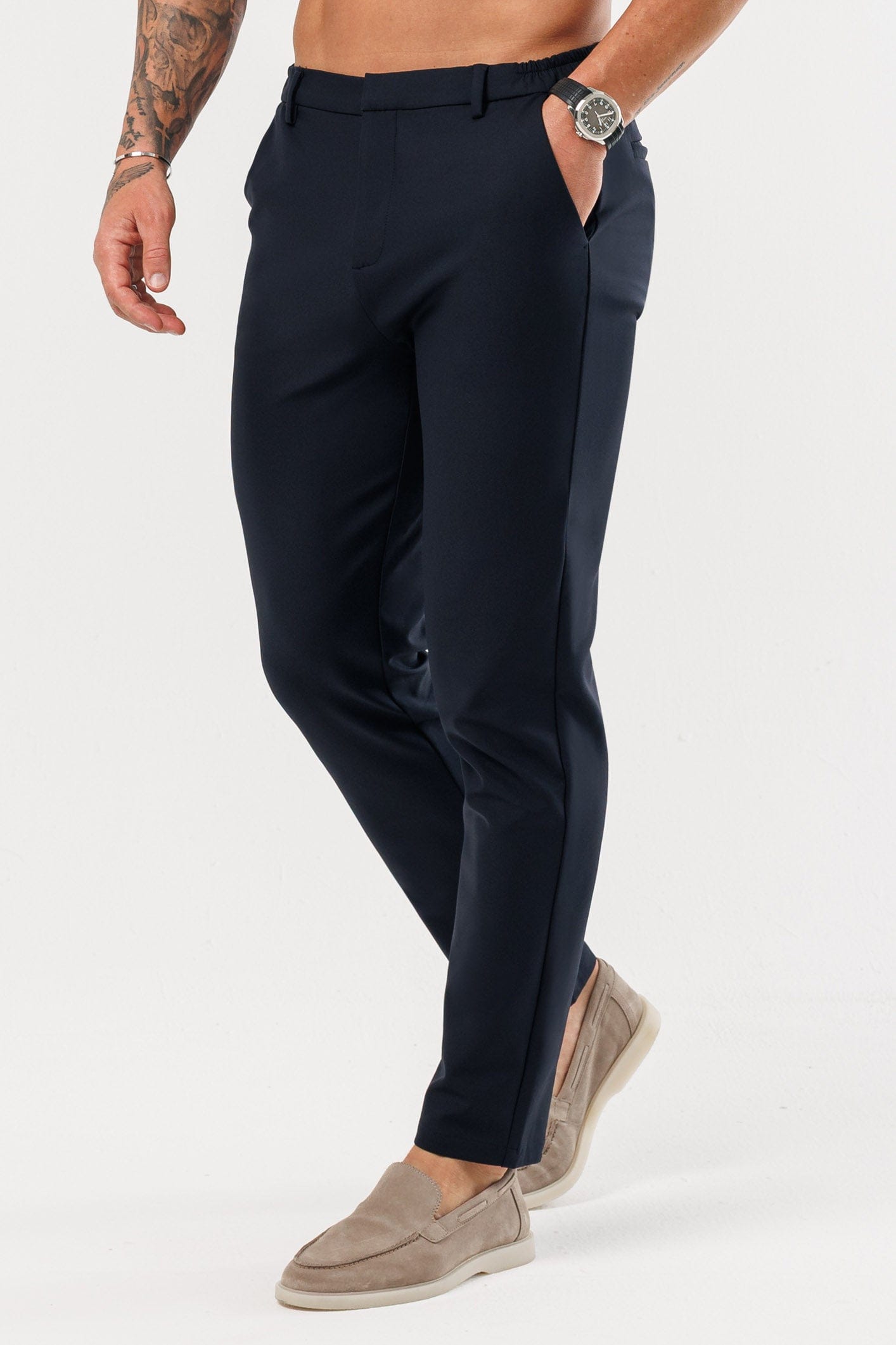 HYBRID TROUSER - NAVY – Legend London