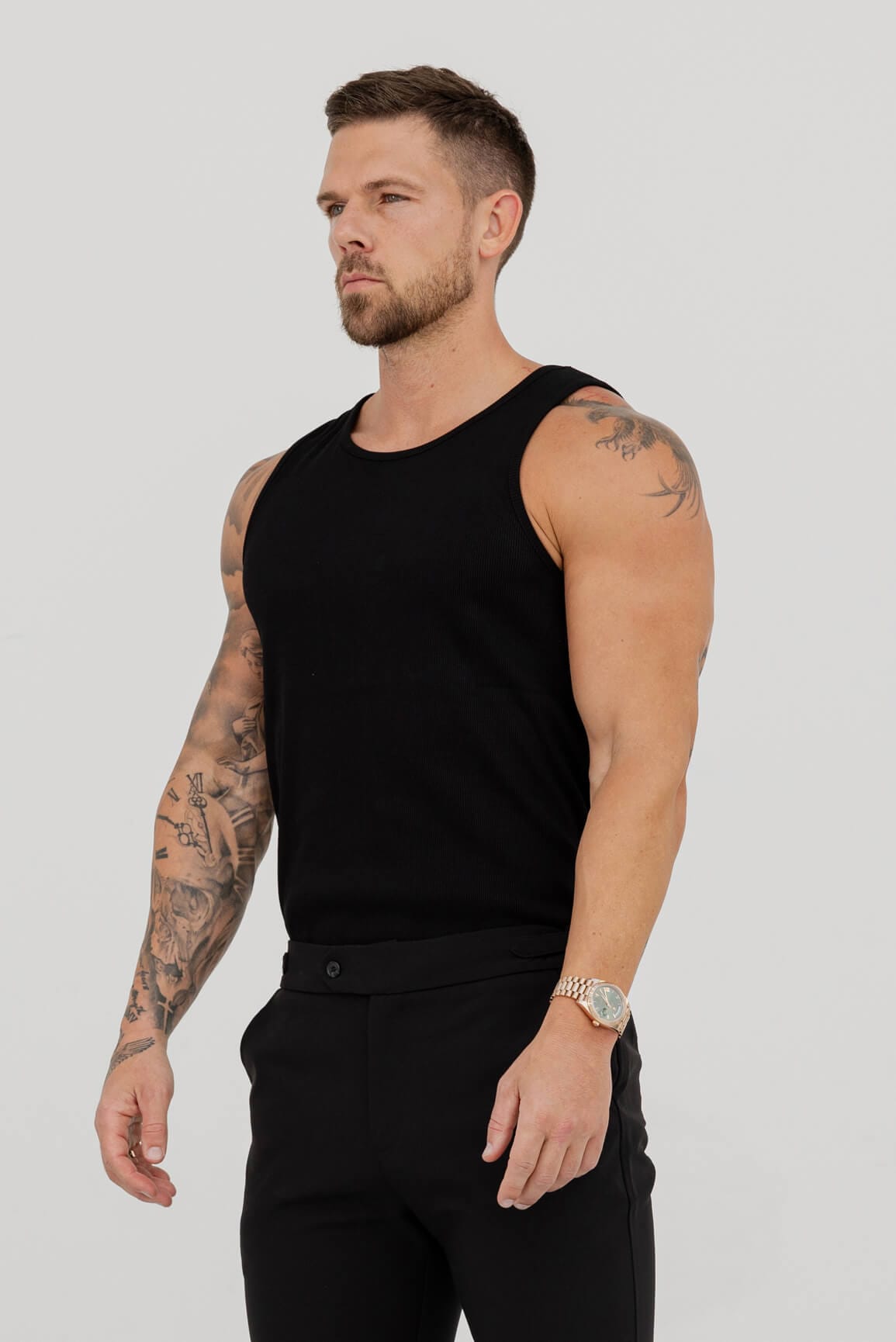 Legend London Vest RIBBED VEST - BLACK