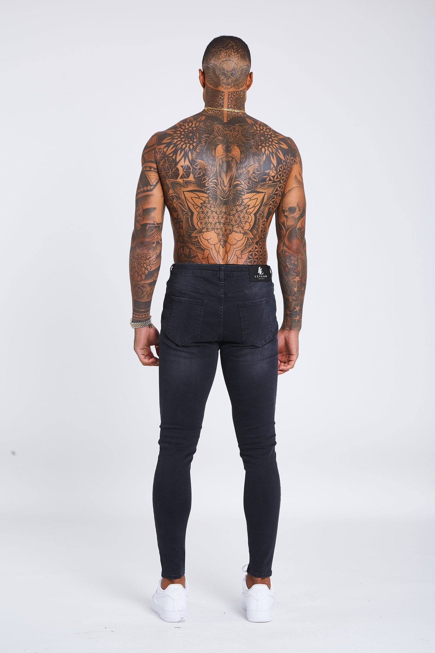 Legend London Grey Jeans - Ripped &amp; Repaired
