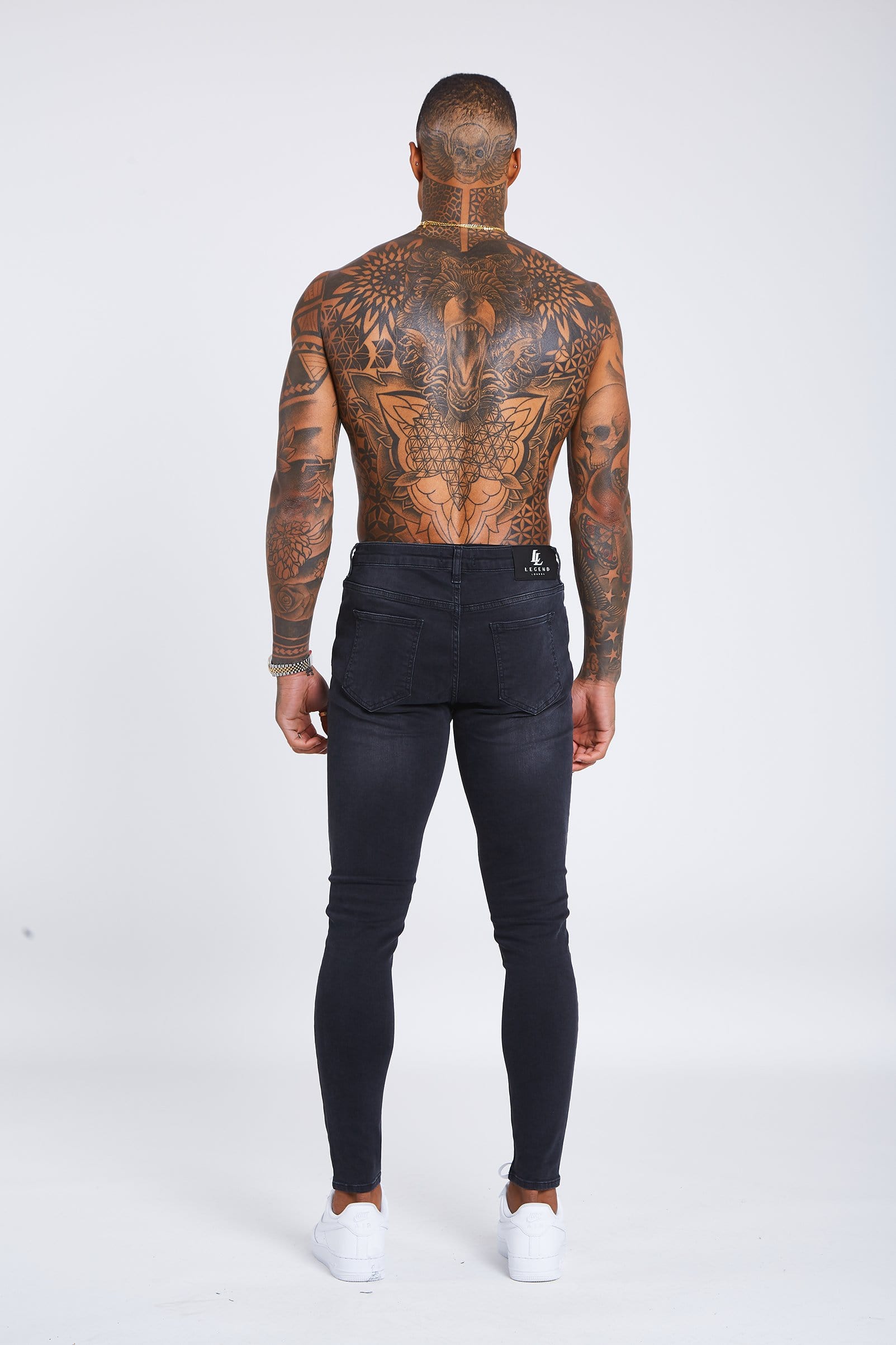 Legend London Grey Jeans - Ripped &amp; Repaired
