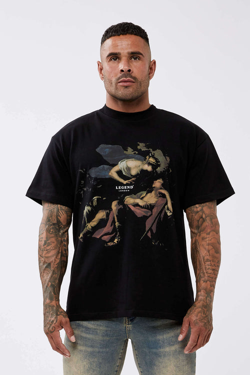 Legend London GUARDIAN GRAPHIC OVERSIZE T-SHIRT BLACK