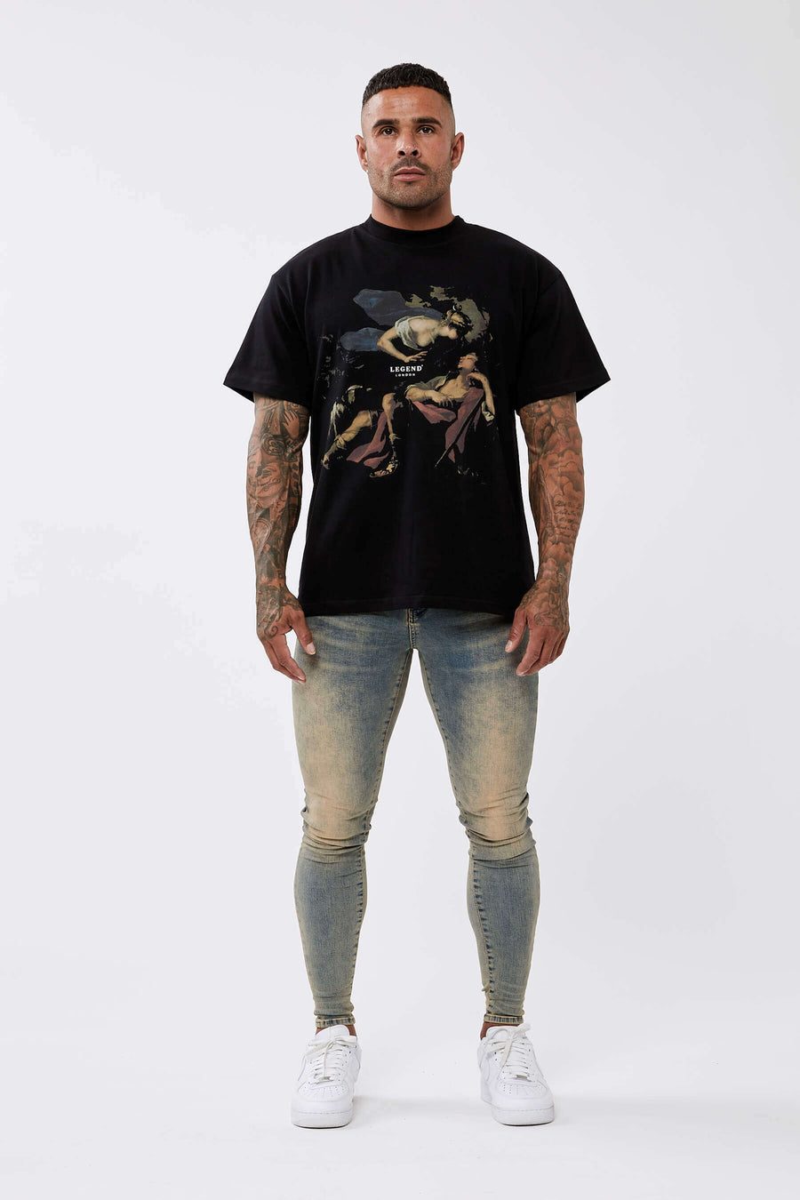 Legend London GUARDIAN GRAPHIC OVERSIZE T-SHIRT BLACK