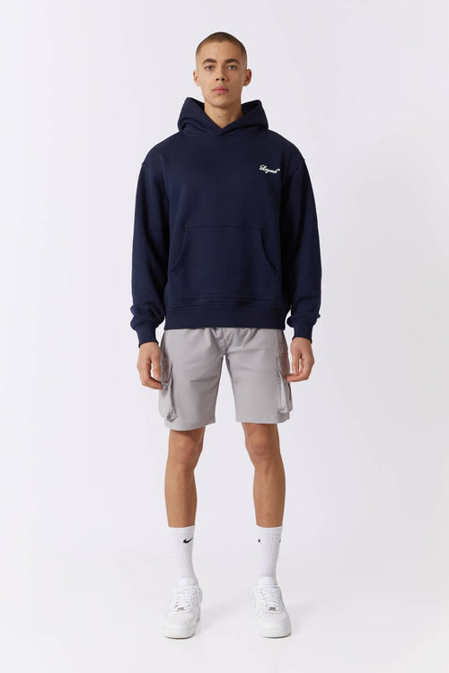 Legend London Hoodie SCRIPT LOGO PUFF PRINT HOODIE - DEEP NAVY