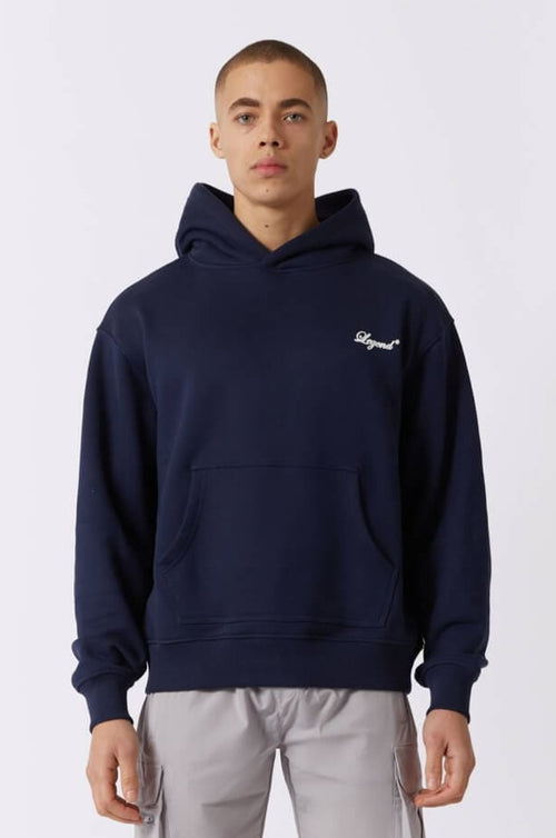 Legend London Hoodie SCRIPT LOGO PUFF PRINT HOODIE - DEEP NAVY