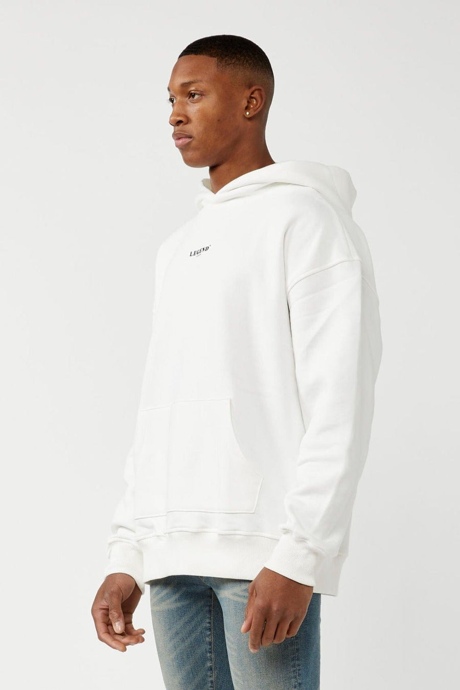 Legend London Hoodies CENTER LOGO HOODIE - OFF WHITE