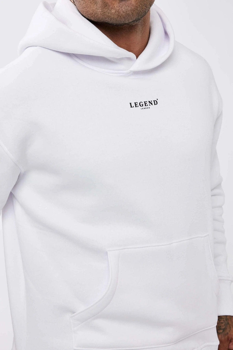 Legend London Hoodies CENTER LOGO HOODIE - WHITE