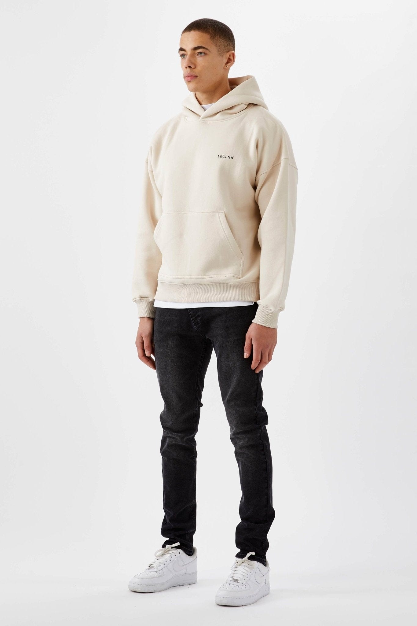 Legend London Hoodies LOGO HOODIE - CREAM
