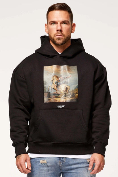 Legend London Hoodies TAKE FLIGHT PRINT HOODIE - BLACK