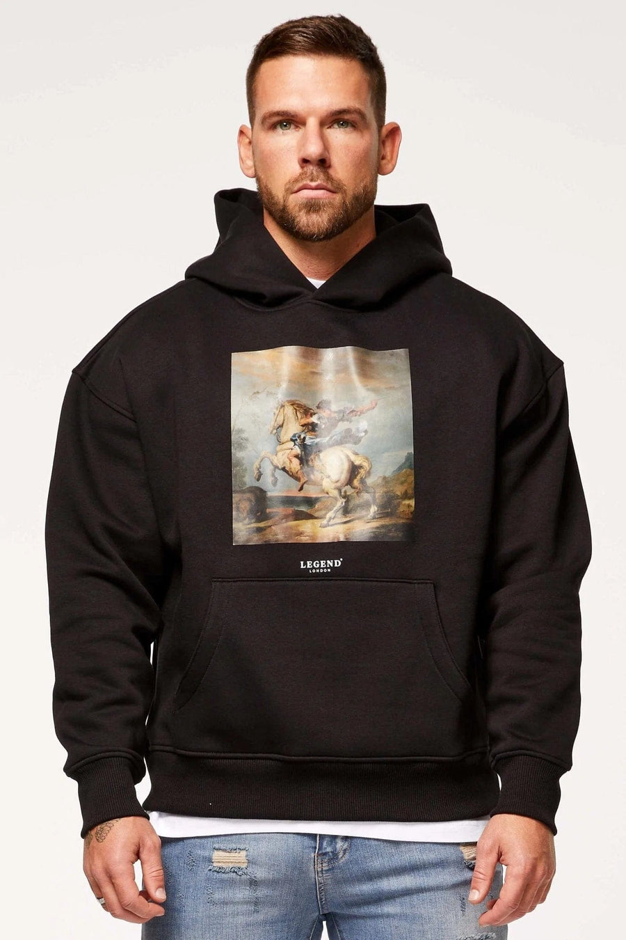 Legend London Hoodies TAKE FLIGHT PRINT HOODIE - BLACK
