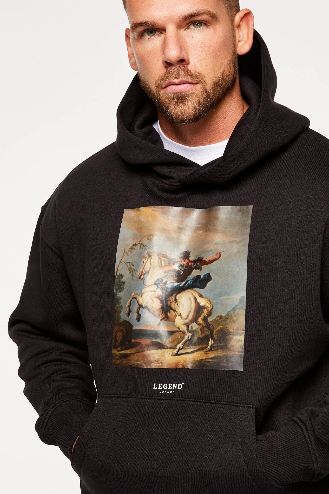 Legend London Hoodies TAKE FLIGHT PRINT HOODIE - BLACK