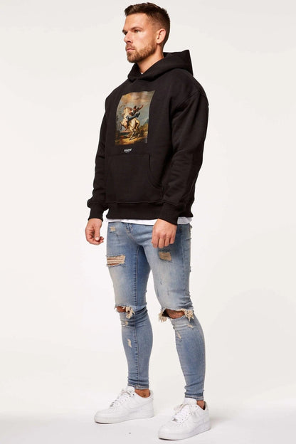 Legend London Hoodies TAKE FLIGHT PRINT HOODIE - BLACK