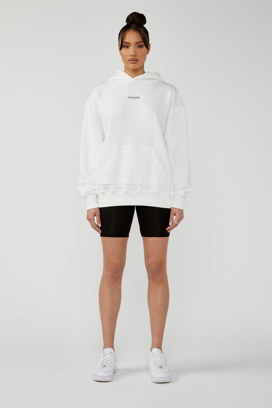 Legend London Hoodies UNISEX CENTER LOGO HOODIE - WHITE