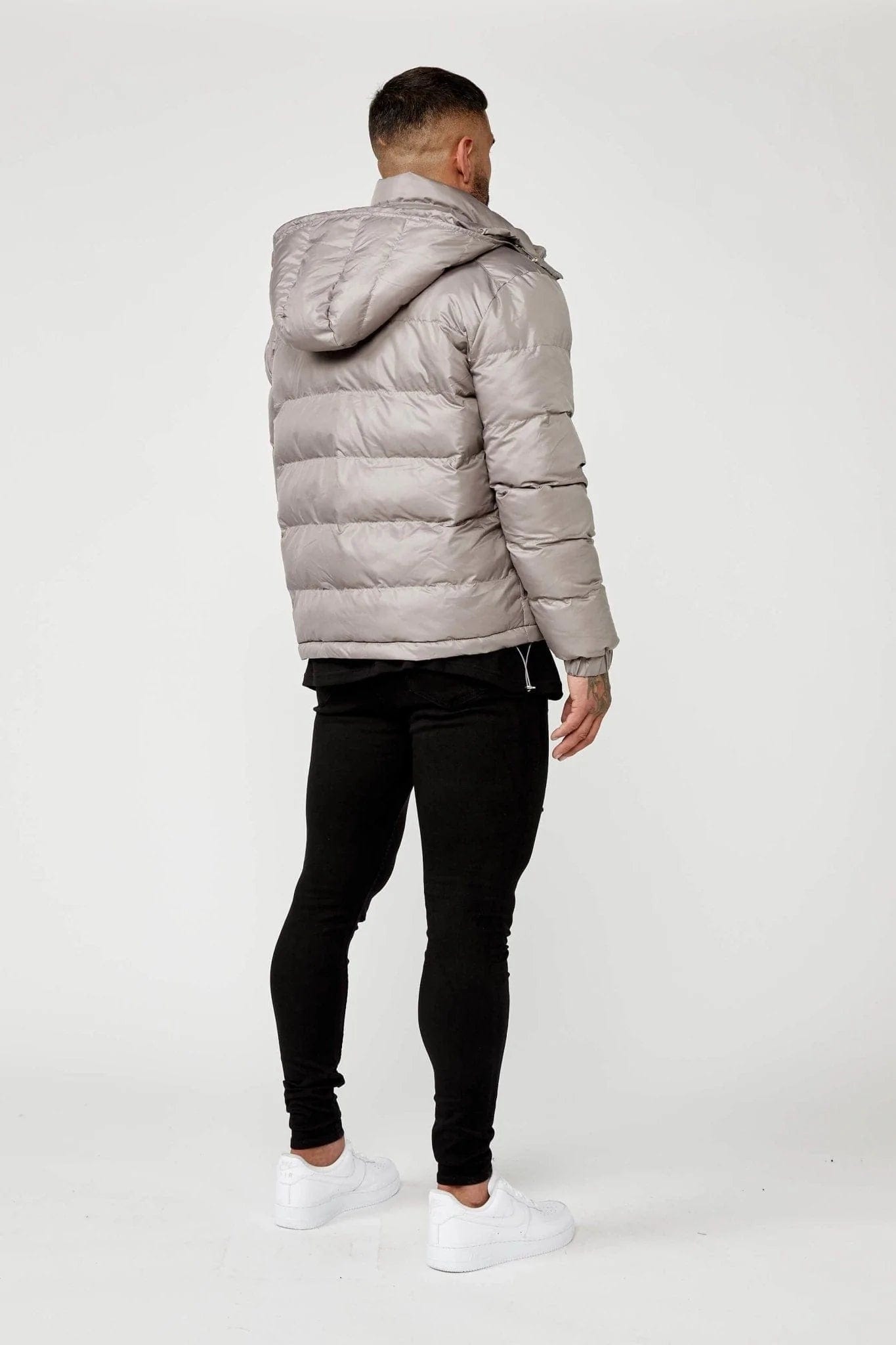 Legend London Jackets HIGH SHINE PUFFER JACKET - SLATE GREY