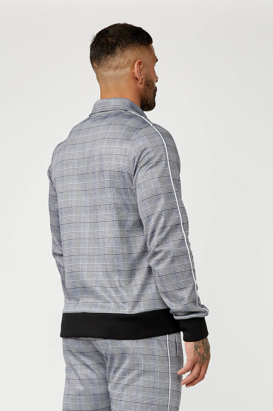 Legend London Jackets Smart Track Jacket In Check - Grey