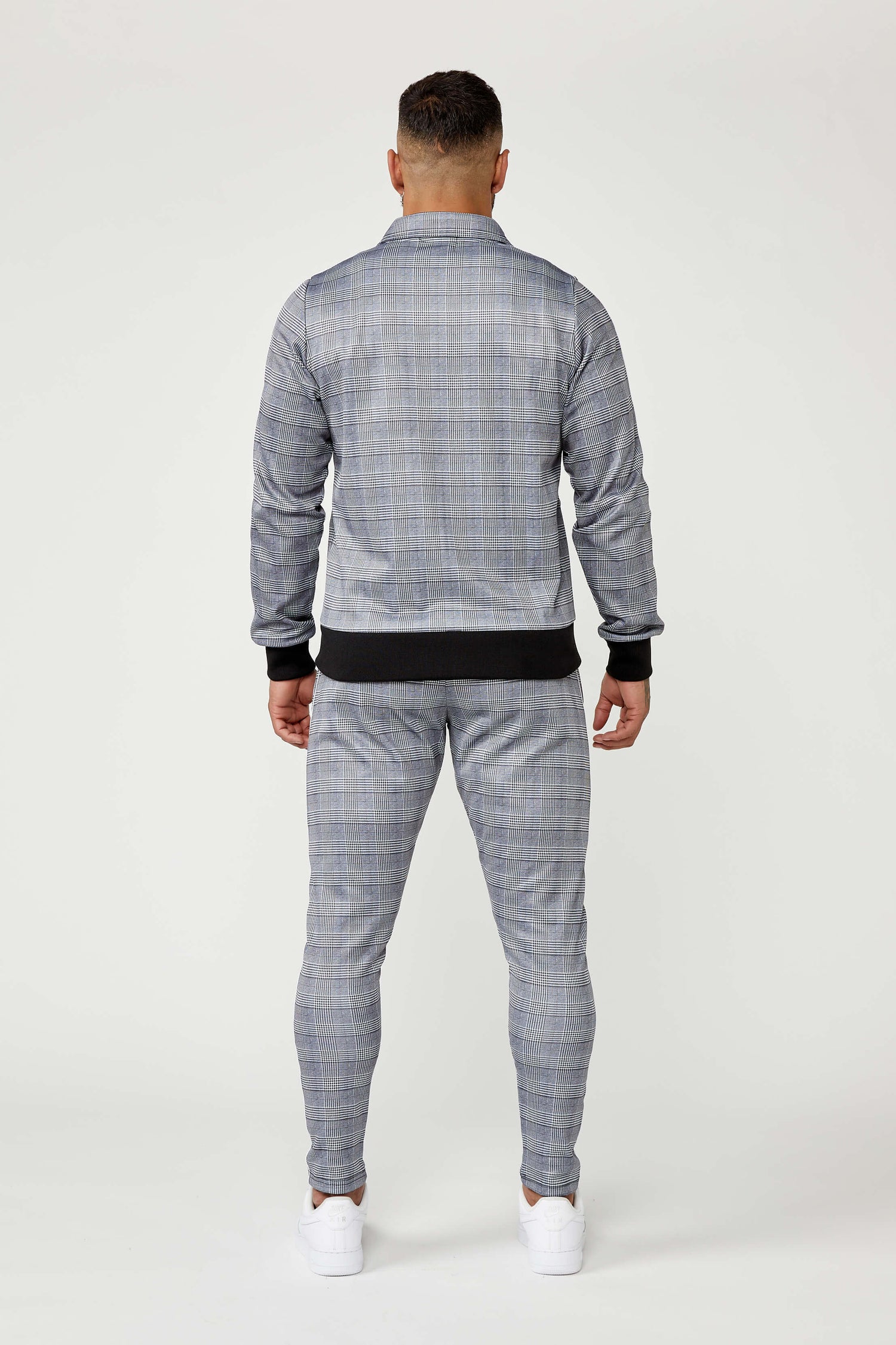 Legend London Jackets Smart Track Jacket In Check - Grey