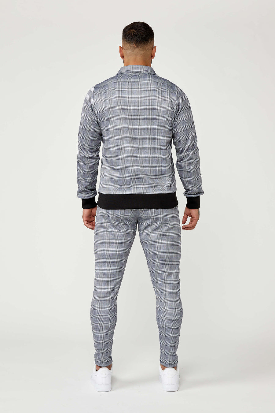 Legend London Jackets Smart Track Jacket In Check - Grey