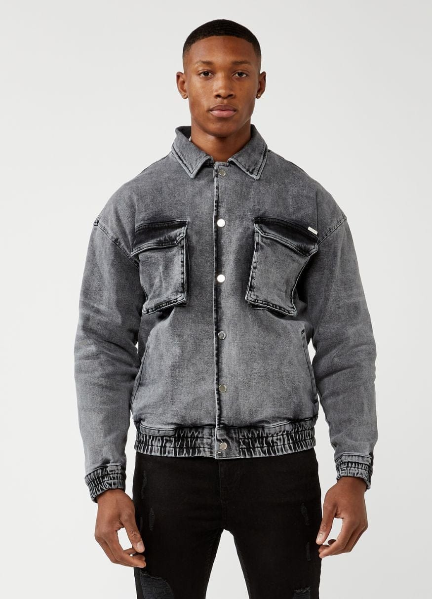 Legend London Jackets UTILITY DENIM JACKET - WASHED GREY