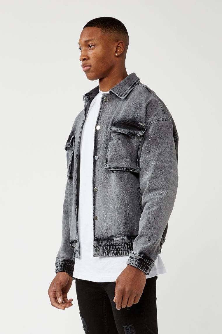 Legend London Jackets UTILITY DENIM JACKET - WASHED GREY