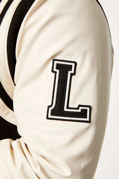 Legend London Jackets VARSITY JACKET - BLACK AND CREAM