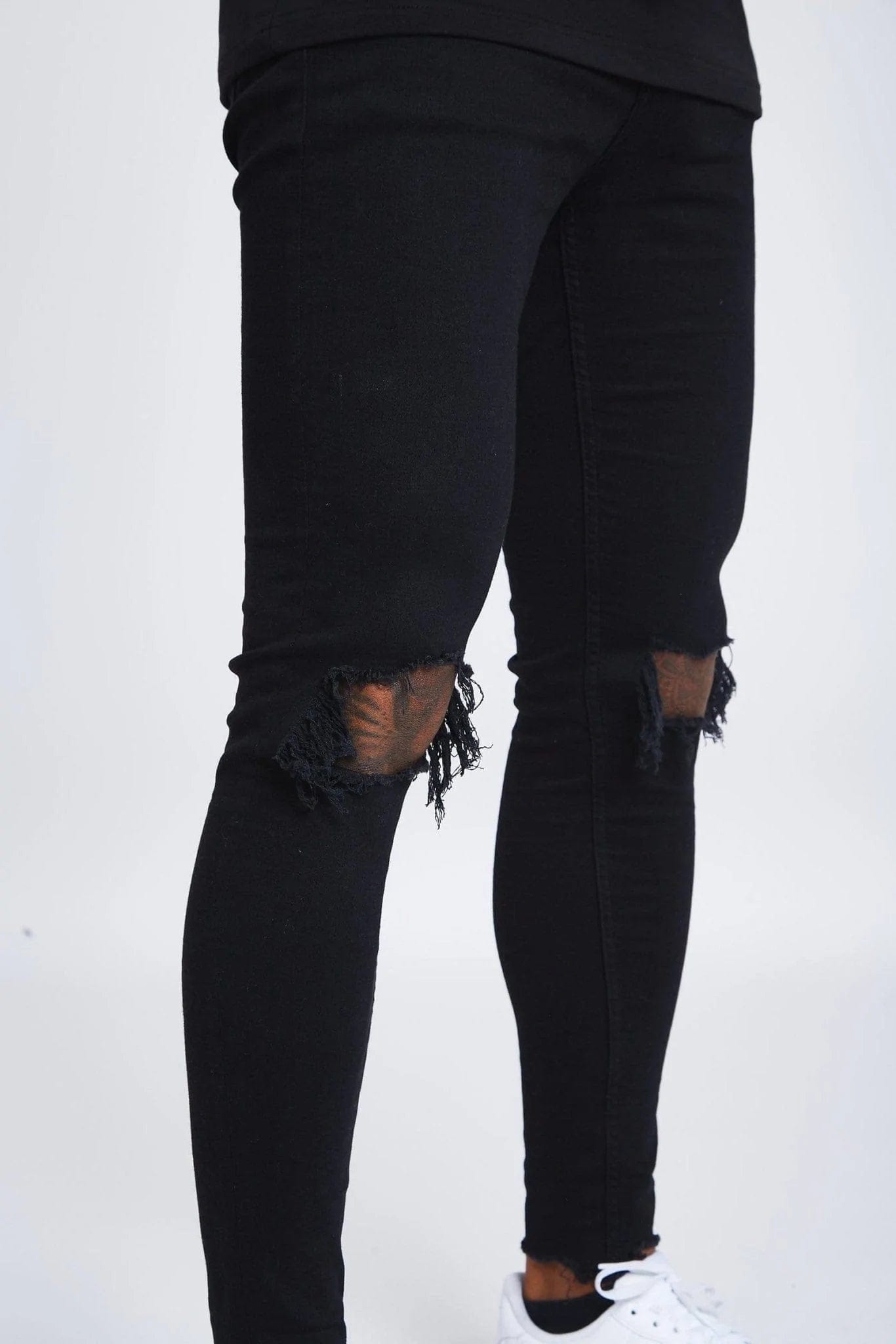 Legend London Jeans Black Destroyed Knee Jeans