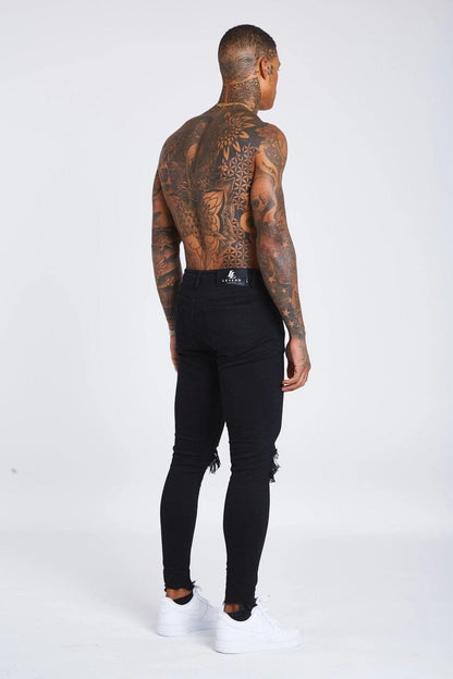 Legend London Jeans Black Destroyed Knee Jeans