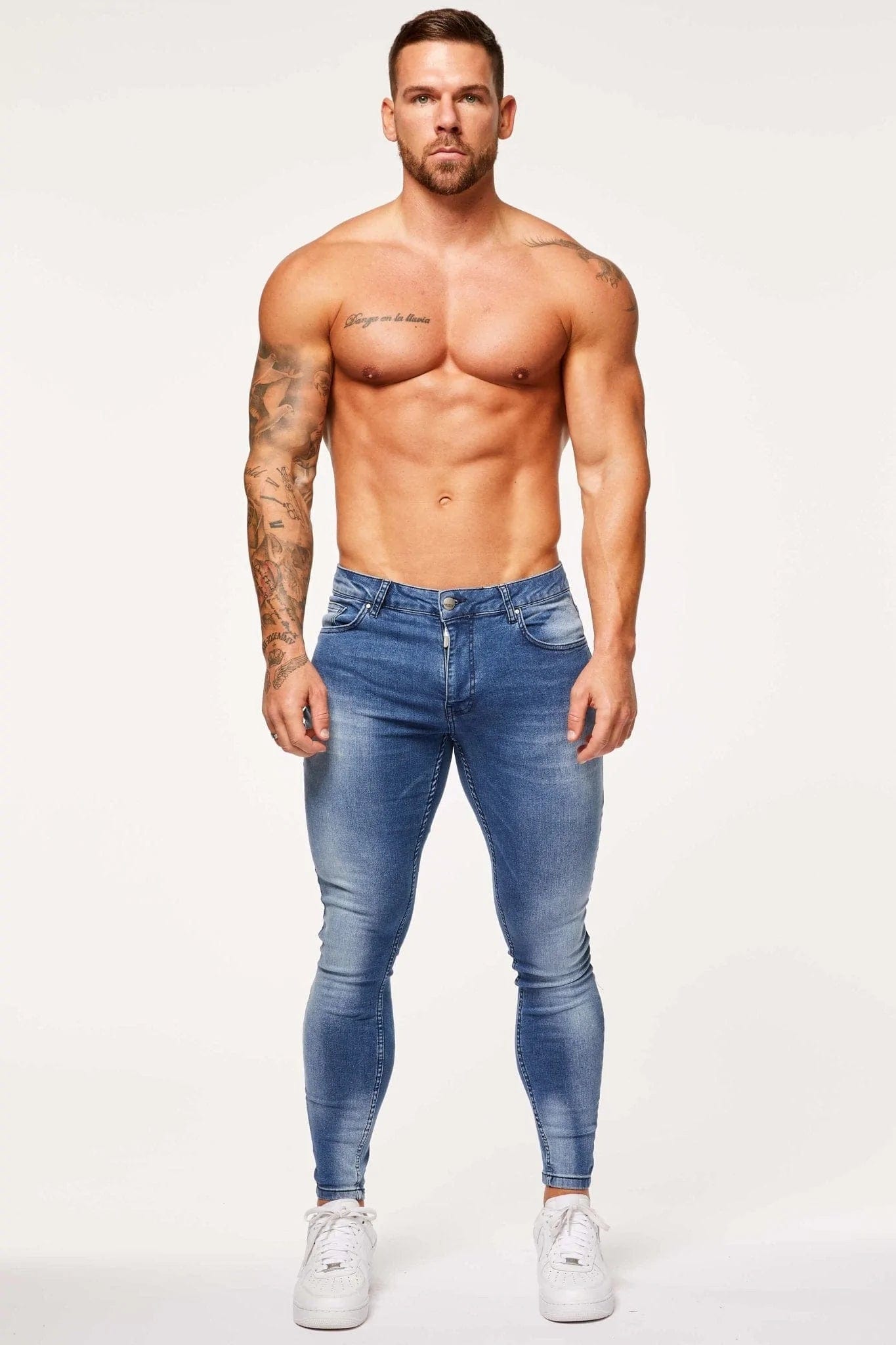 Legend London Jeans BLUE HIGHLIGHT WASH - SPRAY ON JEANS