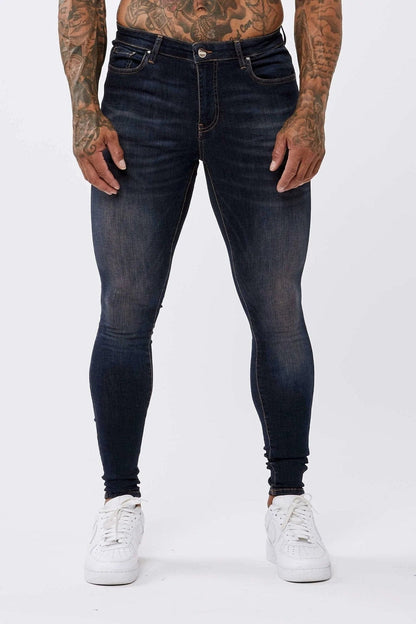 CLASSIC INDIGO BLUE SPRAY ON JEANS – Legend London