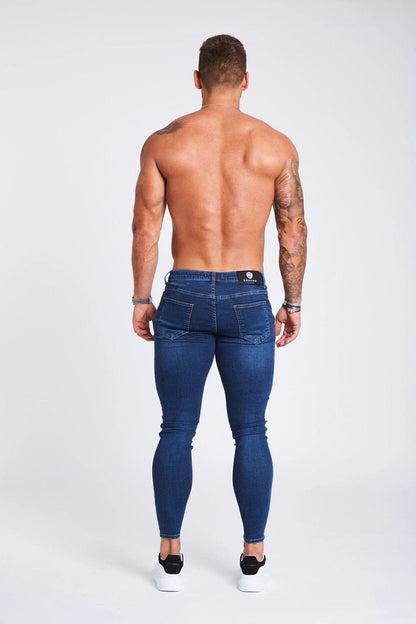 Legend London Jeans Dark Blue Jeans - Ripped &amp; Repaired