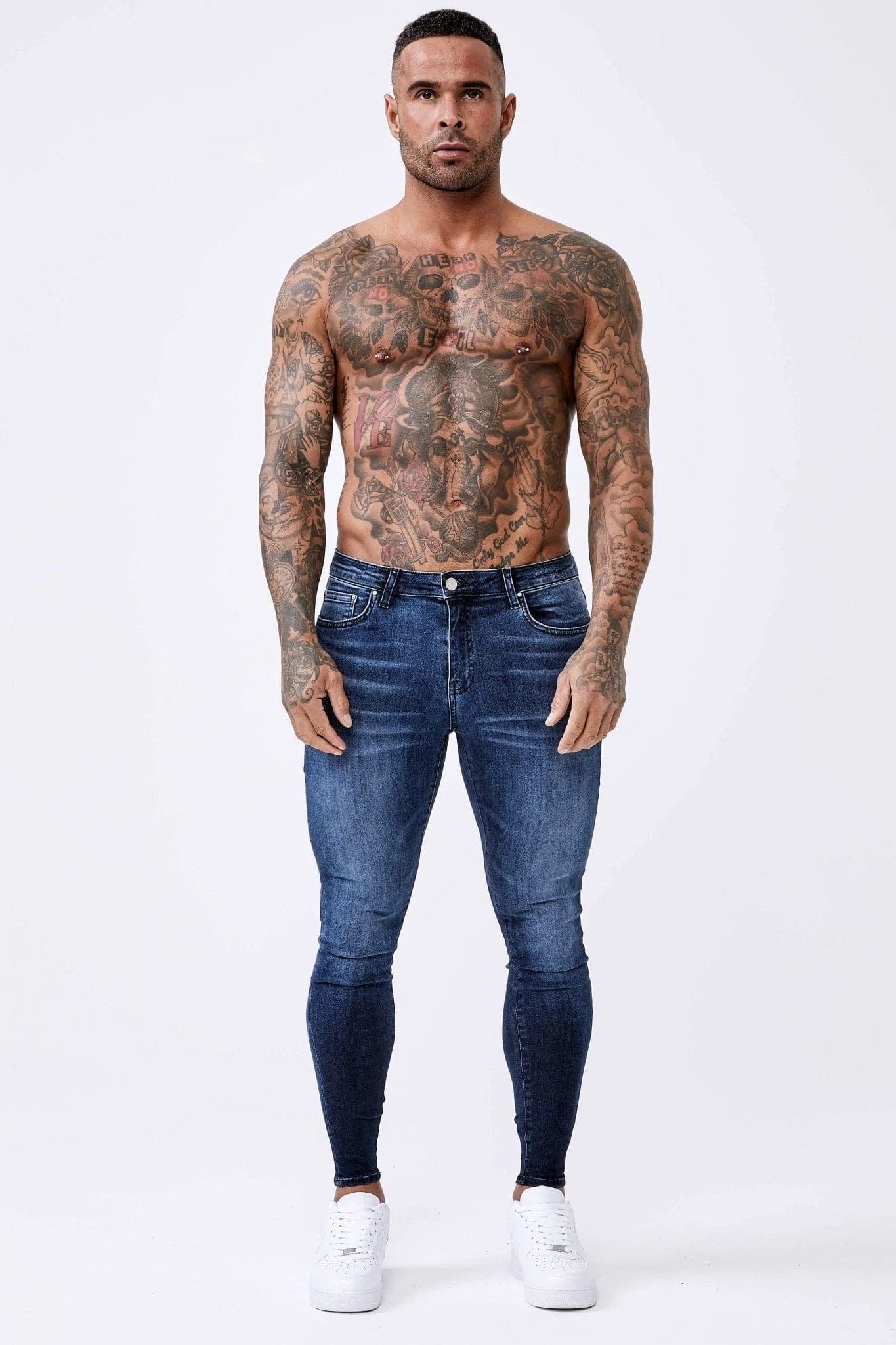 Legend London Jeans Dark Indigo Fade Wash - Spray-On Jeans