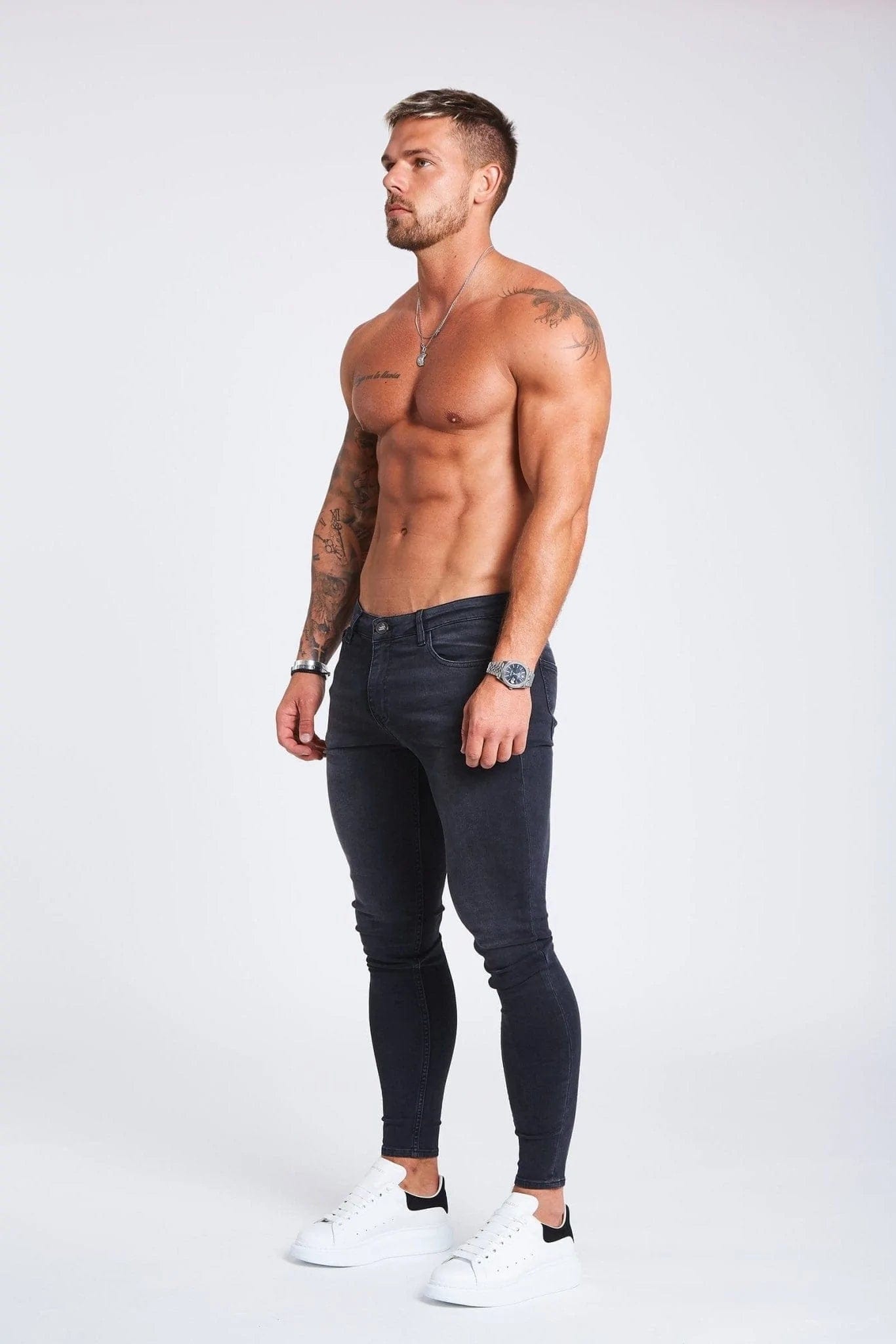 GREY JEANS - NON RIPPED – Legend London