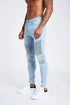 Legend London Jeans Light Blue Biker Jeans - Non Ripped