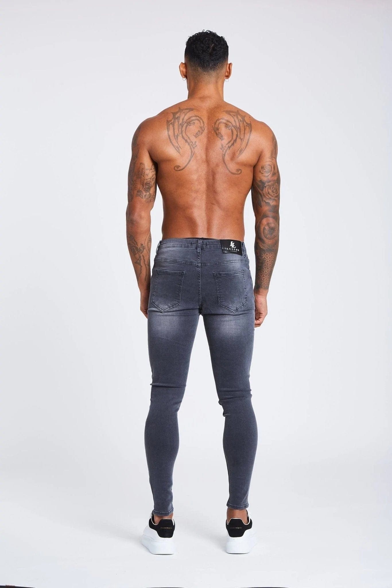 Legend London Jeans Light Grey Jeans - Ripped &amp; Repaired