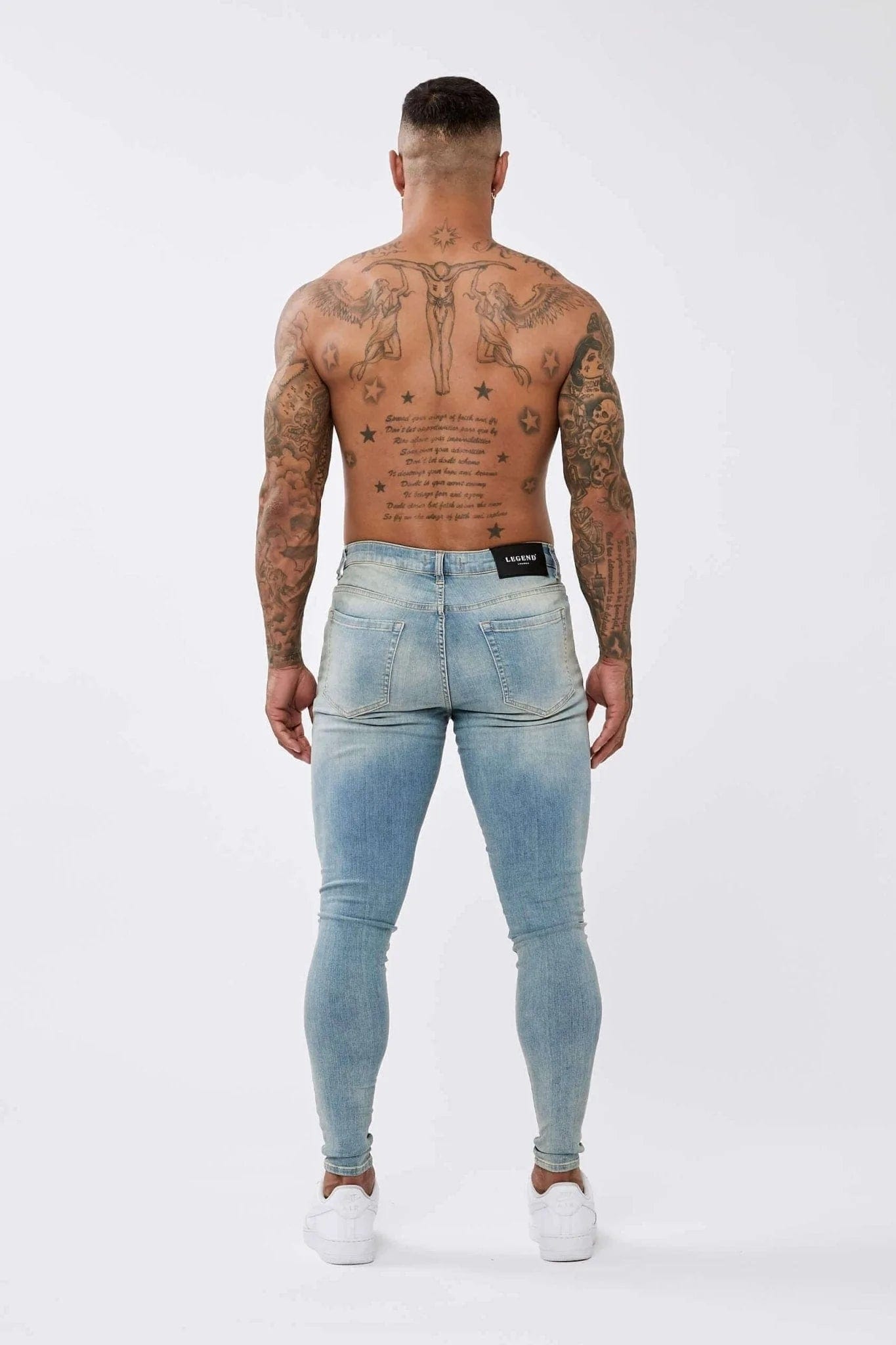 Legend London Jeans LIGHT WASHED SAND BLUE - SPRAY ON JEANS