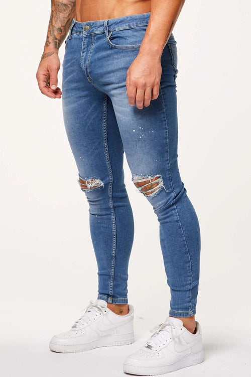 Legend London Jeans PAINT BLUE WASH - SPRAY ON JEANS