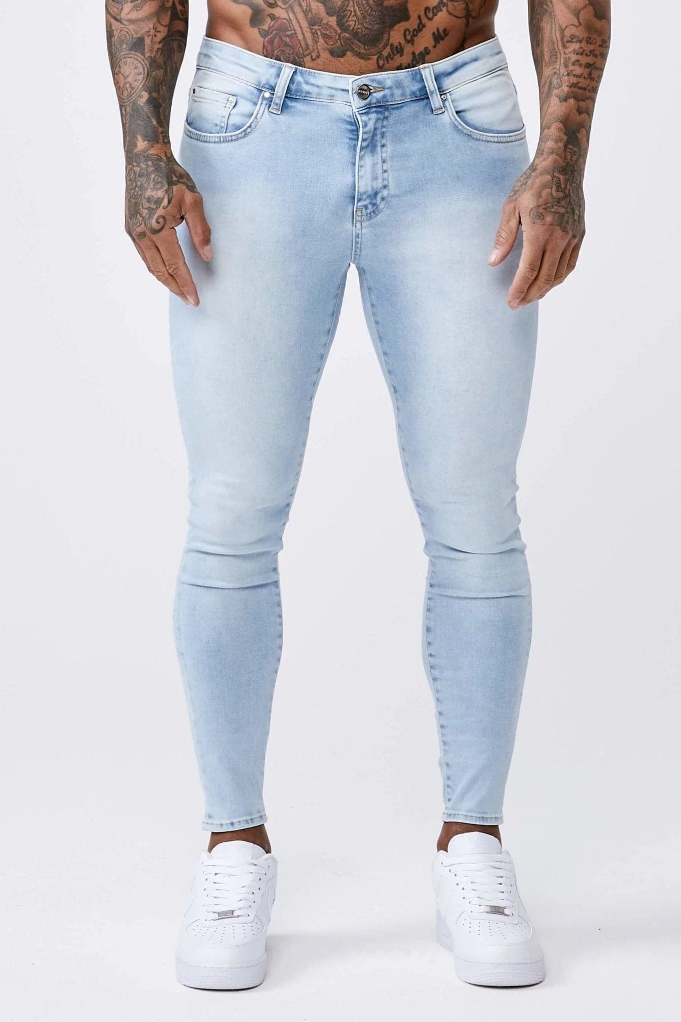 Legend London Jeans Pale Blue Wash - Spray On Jeans