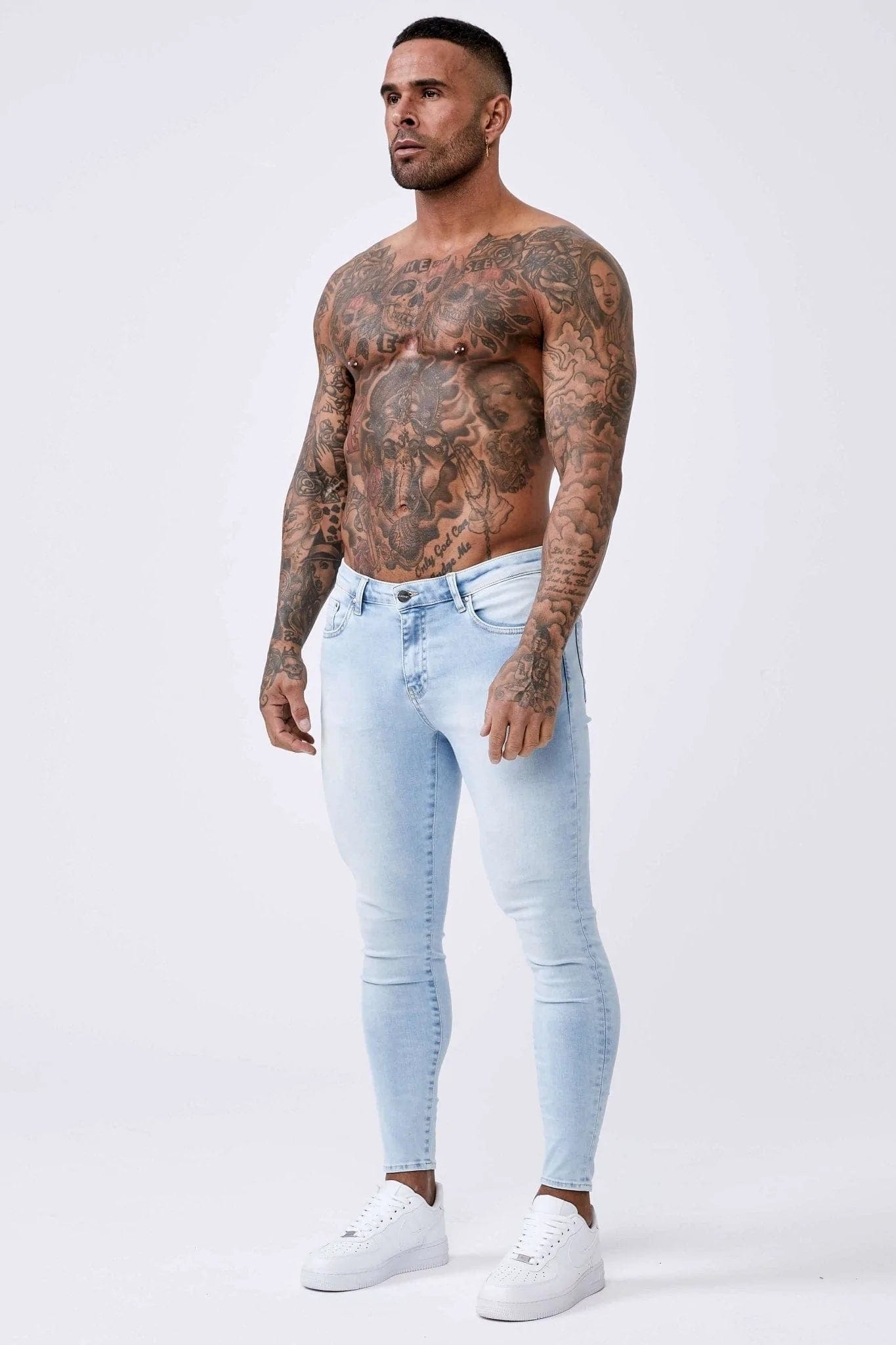 Legend London Jeans Pale Blue Wash - Spray On Jeans