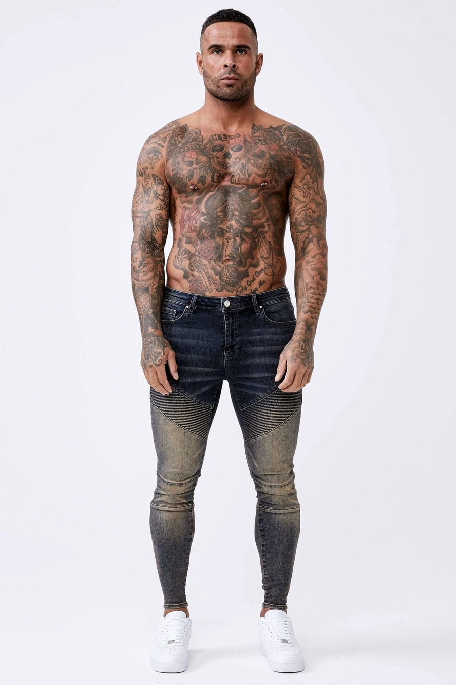 Legend London Jeans Rust Wash Biker - Spray-On Jeans