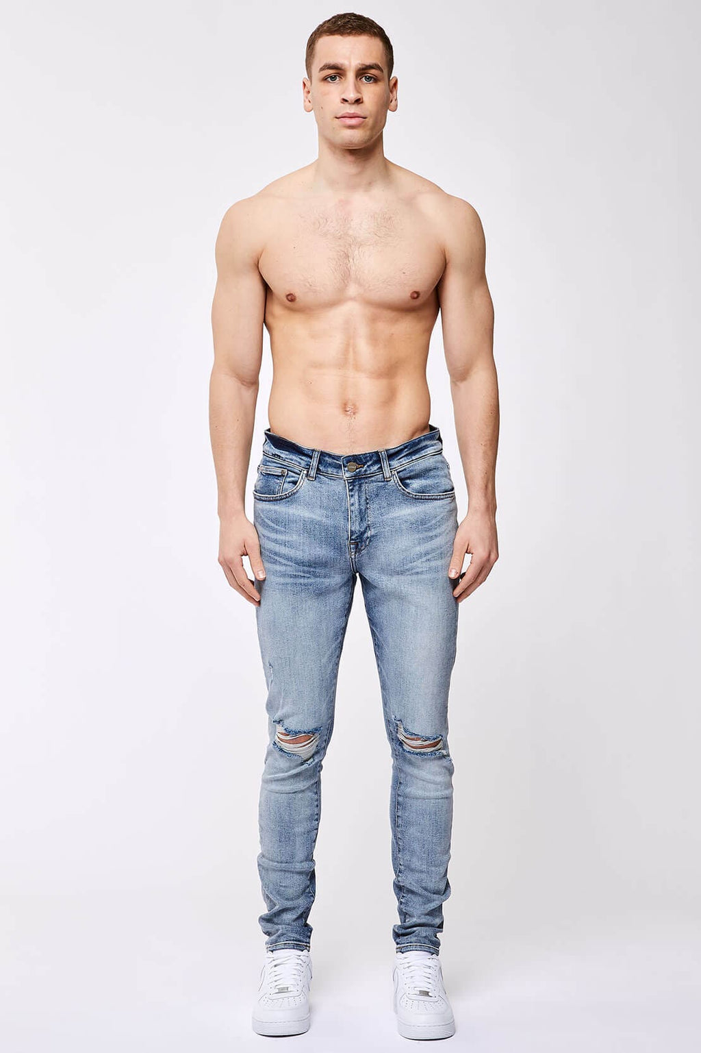 Legend London Jeans jean skinny - bleu clair délavé, genou déchiré