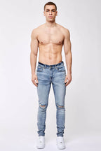 Legend London Jeans jean skinny - bleu clair délavé, genou déchiré