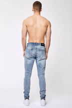 Jean skinny Legend London bleu clair délavé, genou destroy