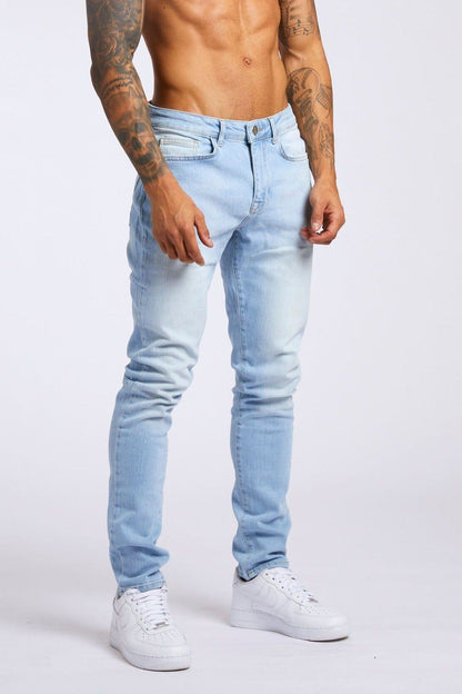 SKINNY FIT JEANS - LIGHT BLUE WASH – Legend London