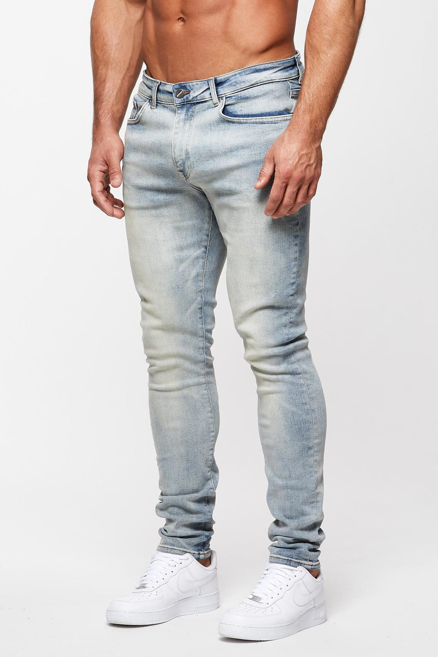 Legend London Jeans SKINNY FIT JEANS - SAND WASH BLUE OVERDYE