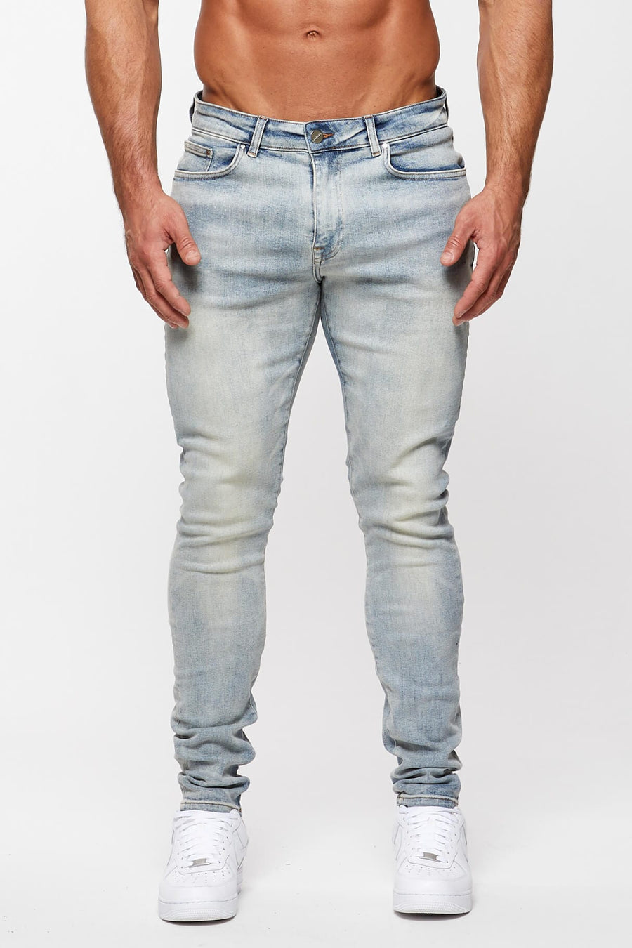 Legend London Jeans SKINNY FIT JEANS - SAND WASH BLUE OVERDYE