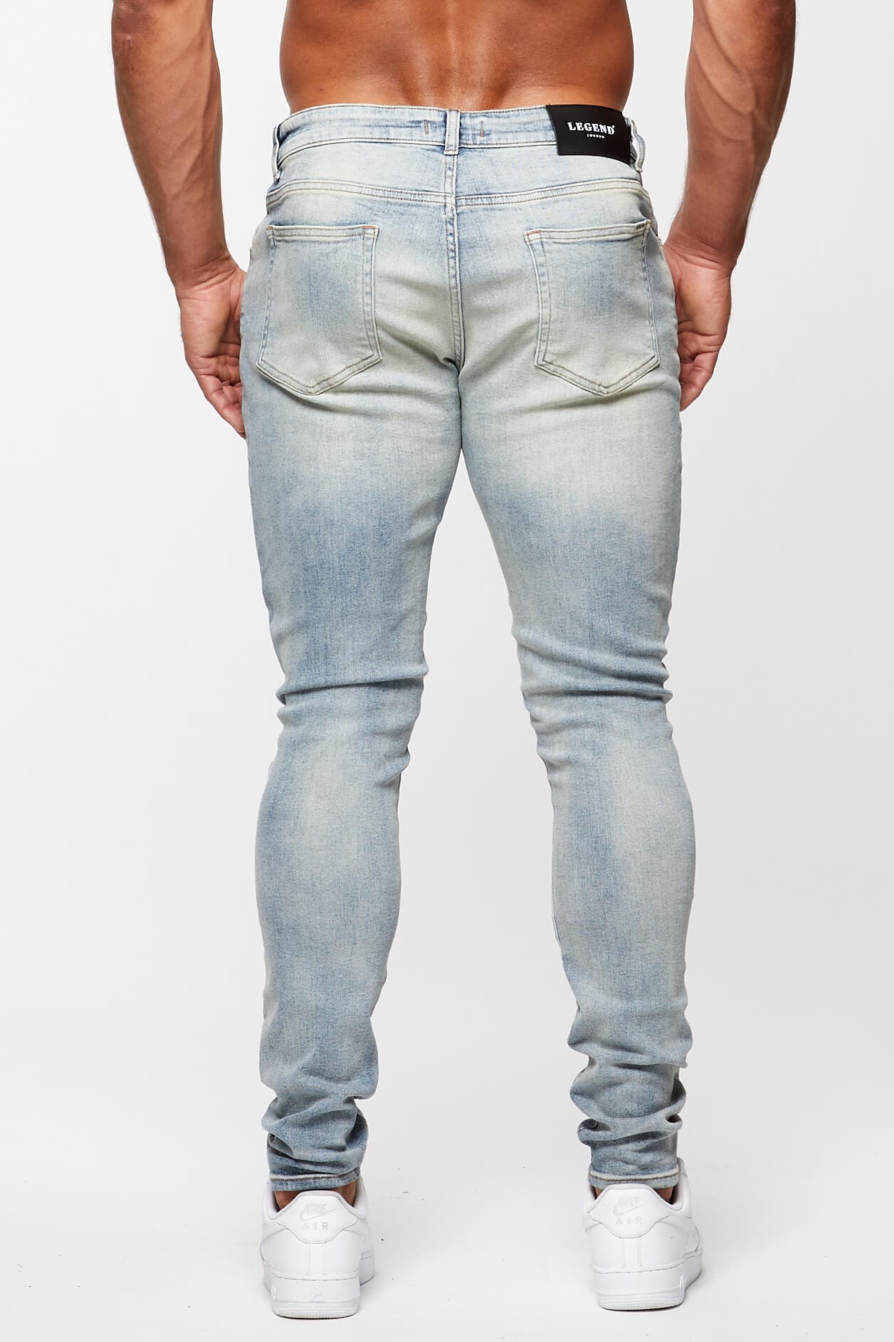 Legend London Jeans SKINNY FIT JEANS - SAND WASH BLUE OVERDYE