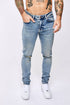Legend London Jeans SKINNY FIT JEANS - VINTAGE BLUE RIPPED KNEE