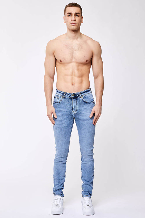 Legend London Jeans SKINNY FIT JEANS - WASHED INDIGO DENIM