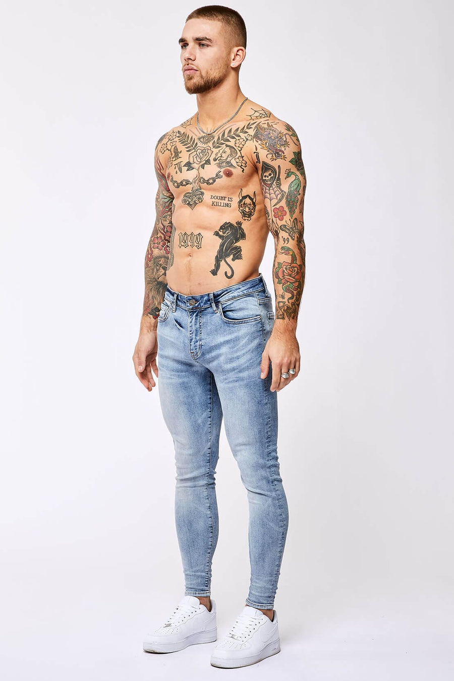 Legend London Jeans SPRAY-ON JEANS - LIGHT BLUE OVERDYE
