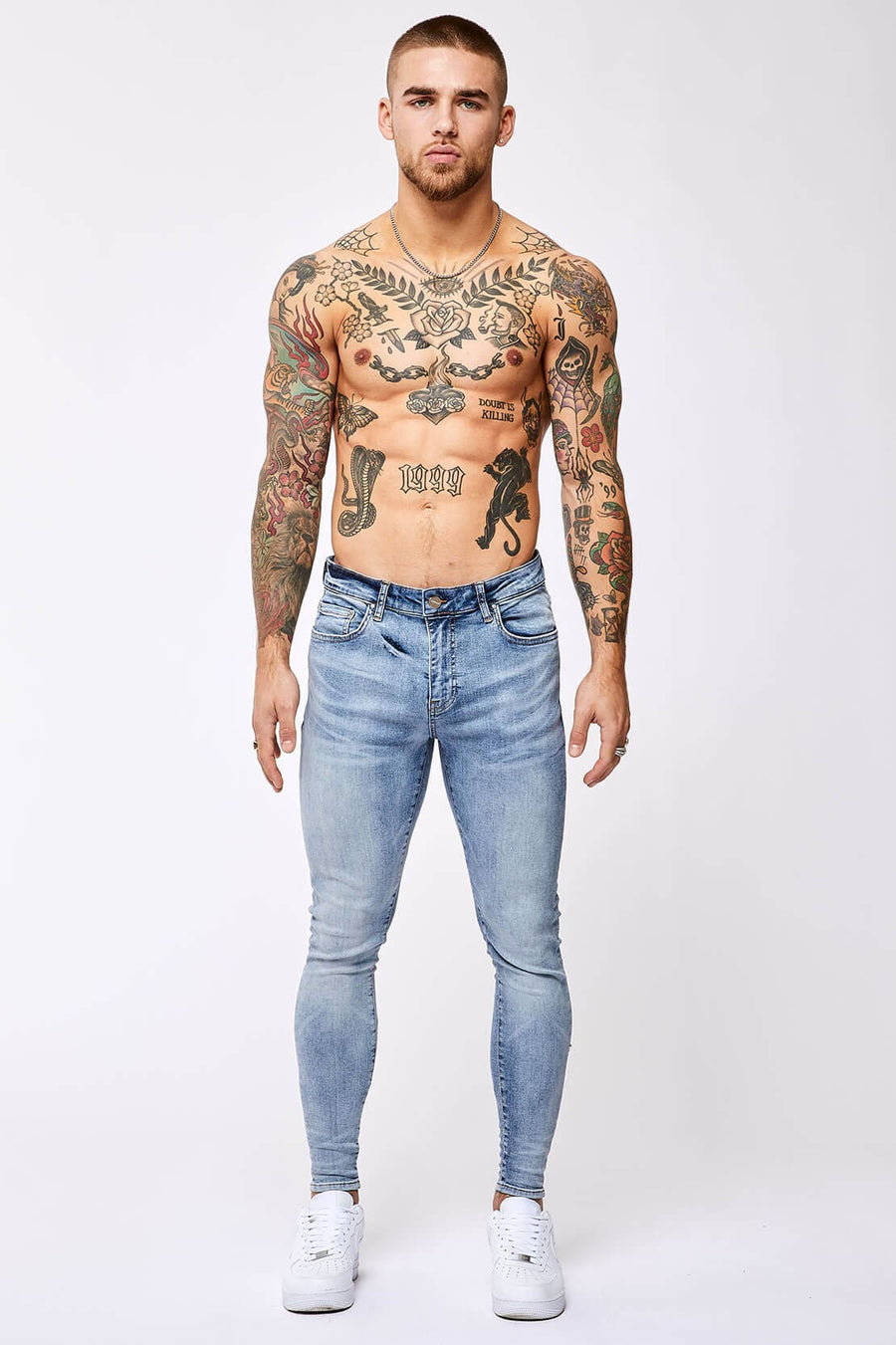 Legend London Jeans SPRAY-ON JEANS - LIGHT BLUE OVERDYE