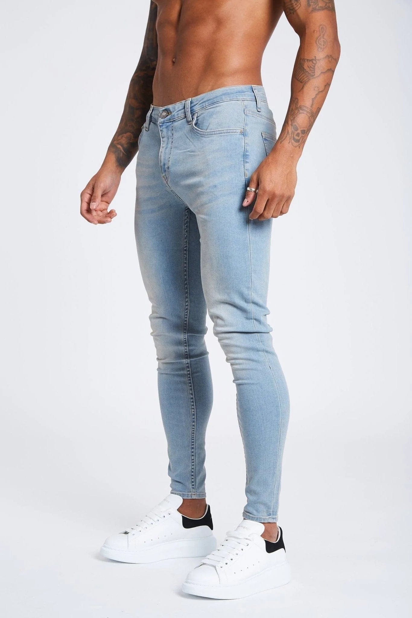 STONE WASHED SPRAY ON JEANS - NON RIPPED – Legend London
