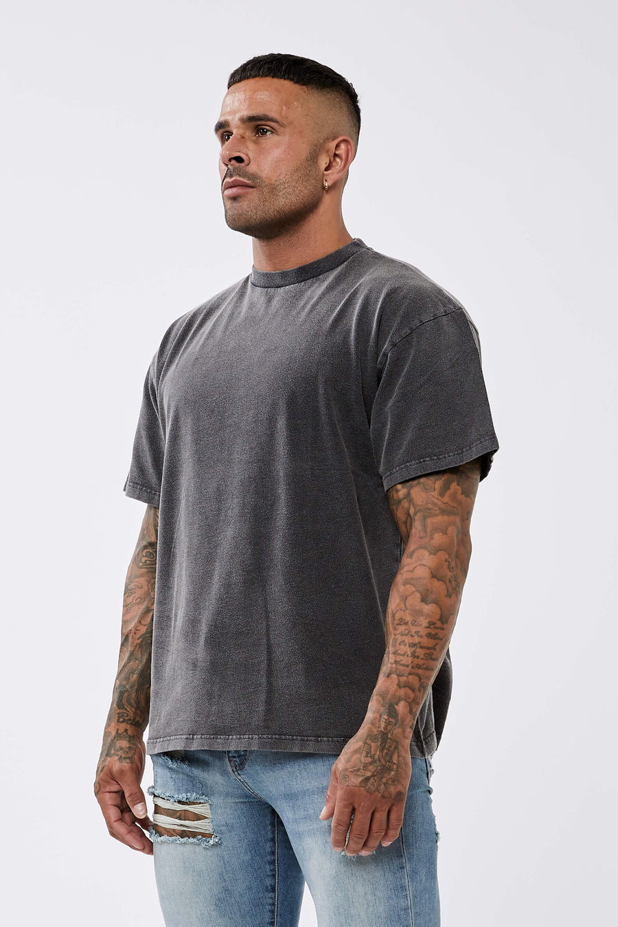 Legend London LEGEND* BASICS OVERSIZED T-SHIRT - WASHED GREY